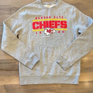 NFL Kansas City Chiefs Gray Crewneck with Red and Yellow Logo